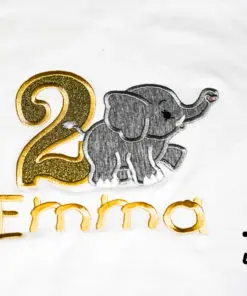 Kinder T-Shirt Elephant personalisiert, Shirt bestickt, Geburtstagsshirt KIN-Kinder 2
