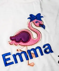Kinder T-Shirt Flamingo personalisiert, Shirt bestickt, Geburtstagsshirt KIN-Kinder 2