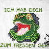 Kinder T-Shirt Dinogesicht Shirt mit Text & Motiv; personalisiert; Stickerei | bestickt; Babybody