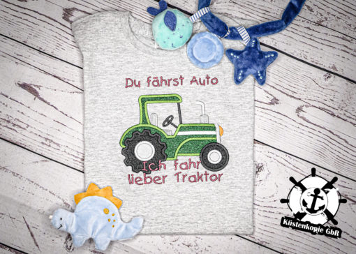 Kinder T-Shirt Traktor personalisiert, Shirt bestickt, Geburtstagsshirt KIN-Kinder