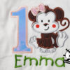 Kinder T-Shirt Affenmädchen Shirt mit Zahl; Namen & Motiv; personalisiert; Geburtstag Kinder; Geburtstagsshirt; Stickerei | bestickt; Babybody