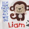 Kinder T-Shirt Affe Shirt mit Namen; Text & Motiv; personalisiert; Stickerei | bestickt; Babybody