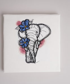 Bestickte Leinwand Elephant | Bildstickerei | Deko fürs Kinderzimmer | Dekoration | Geschenk BIL-Bilder 2