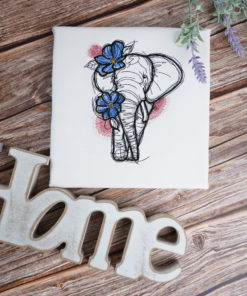 Bestickte Leinwand Elephant | Bildstickerei | Deko fürs Kinderzimmer | Dekoration | Geschenk BIL-Bilder