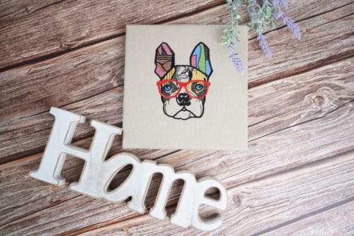Bestickte Leinwand Bulldogge | Bildstickerei | Deko fürs Kinderzimmer | Dekoration | Geschenk BIL-Bilder