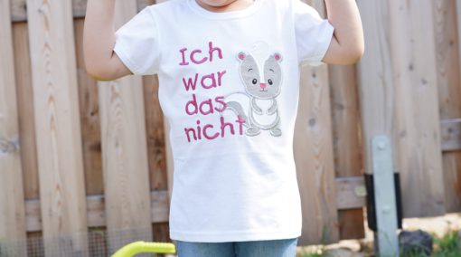 Kinder T-Shirt Stinktier personalisiert, Shirt bestickt, Geburtstagsshirt KIN-Kinder 9