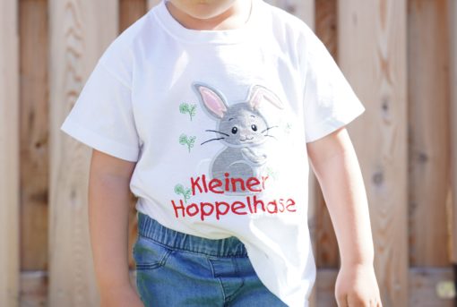 Kinder T-Shirt Häschen personalisiert, Shirt bestickt, Geburtstagsshirt KIN-Kinder 9