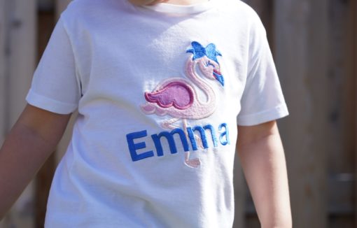 Kinder Langarmshirt Flamingo personalisiert, Shirt bestickt, Geburtstagsshirt K-Lang 4