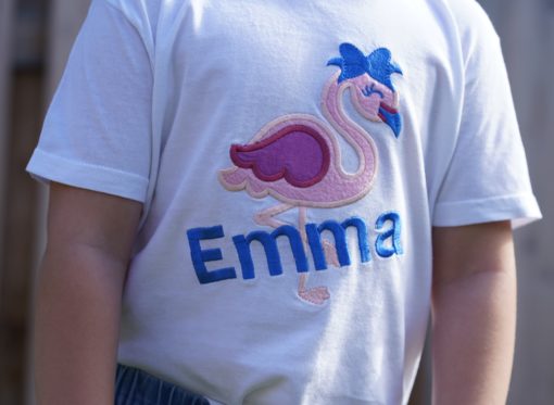 Kinder T-Shirt Flamingo personalisiert, Shirt bestickt, Geburtstagsshirt KIN-Kinder 9