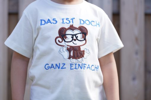 Kinder Langarmshirt Affen-Nerd personalisiert, Shirt bestickt, Geburtstagsshirt K-Lang 4